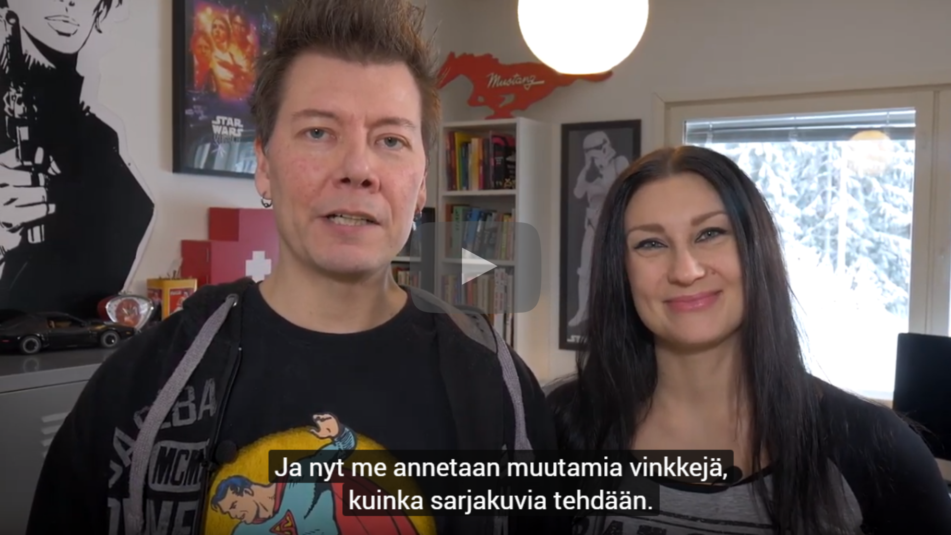 Kuva Marja Lappalaisesta ja Jarkko Vehniäisestä toimii linkkinä videoon.